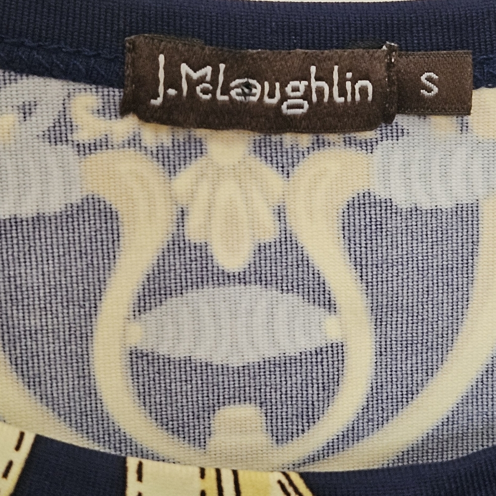 J. McLaughlin Catalina Navy Equestrian Top With Gold Ropes And Chains Size Small - Picture 3 of 4